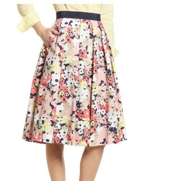 1901 Dresses & Skirts - 1901 new Full Floral Stretch Cotton Skirt midi
